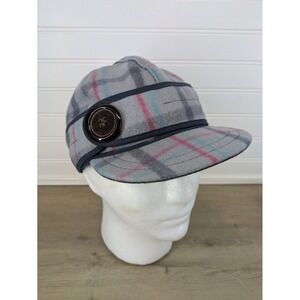 Stormy Kromer Women's‎ Plaid Wool Blend Button Accent Hat Cap Size 7 Made USA